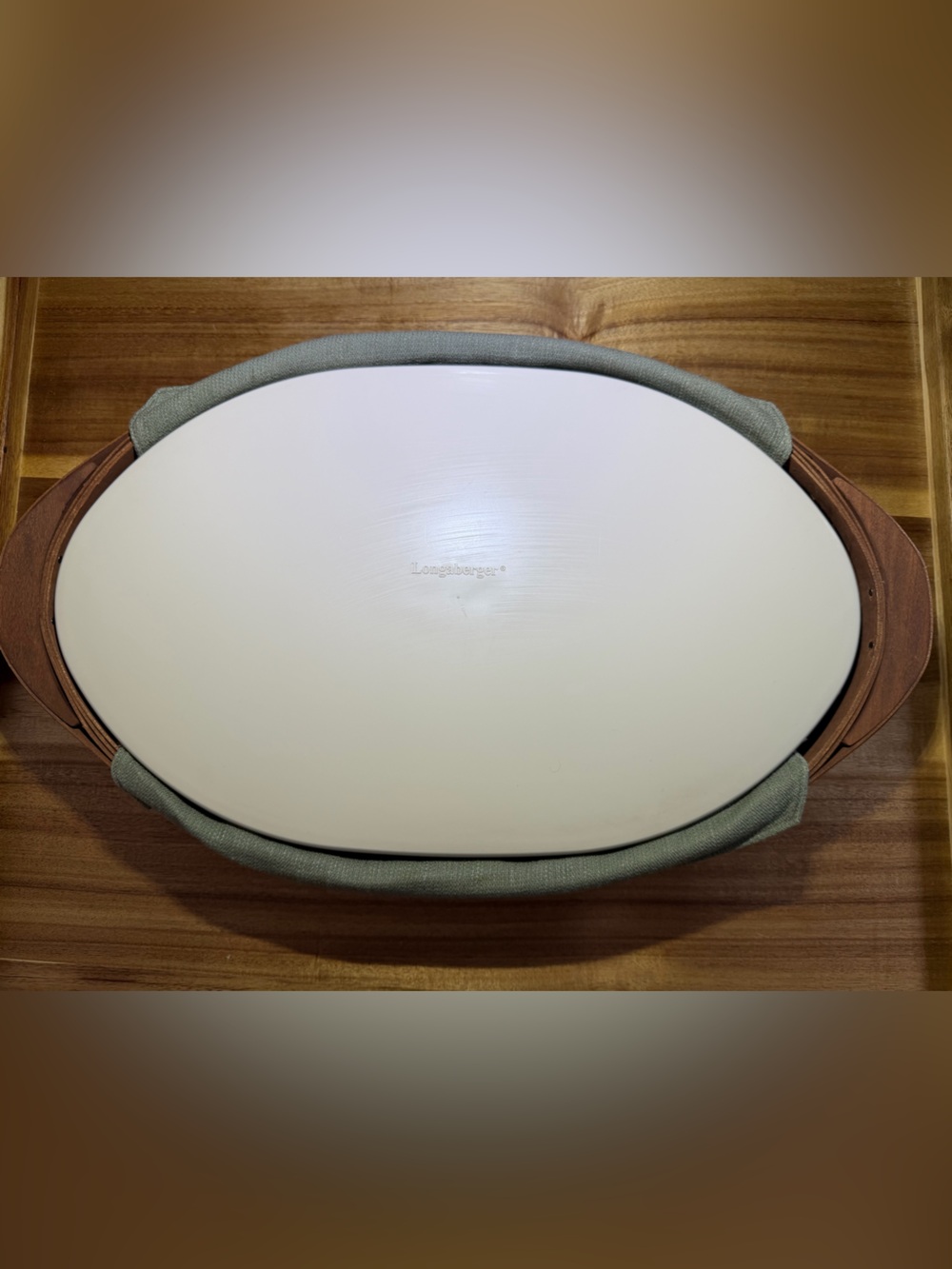 🧺 Longaberger Large Serving Basket Set w/ Liner & Hard Plastic Insert with Lid